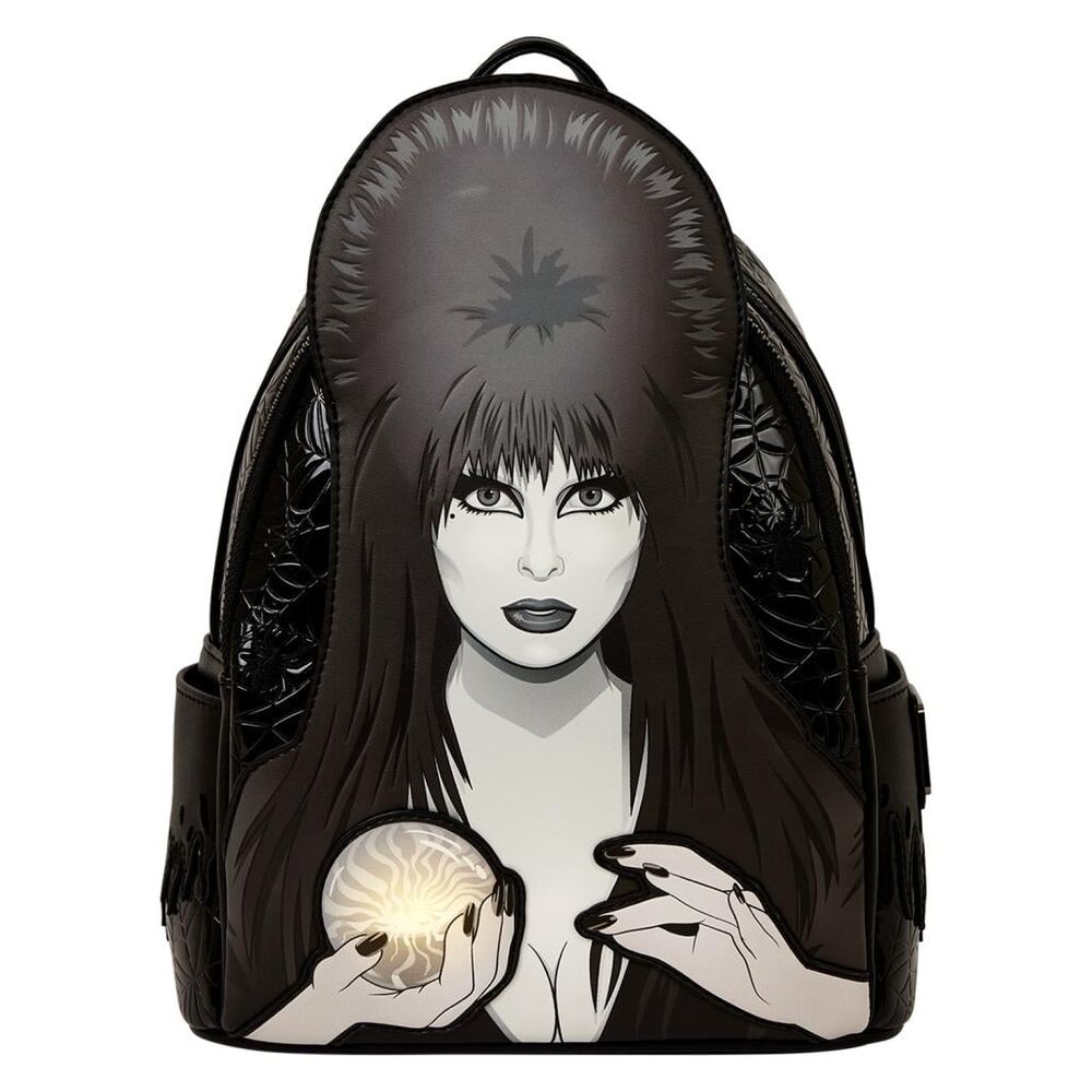 Mochila negra Loungefly con ilustración frontal de Elvira - 5