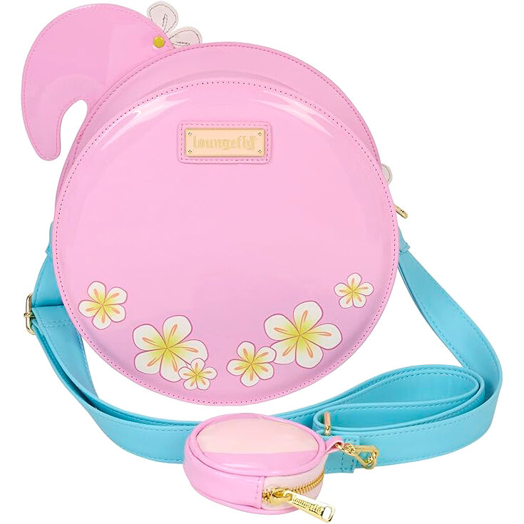 Bolso bandolera LOUNGEFLY con forma de flamenco rosa, corazones y flores - 3