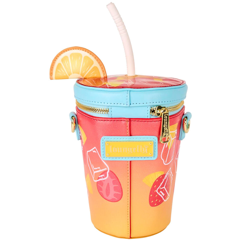 Bolso bandolera Tropical LOUNGEFLY con estampado de frutas y correa azul claro - 2