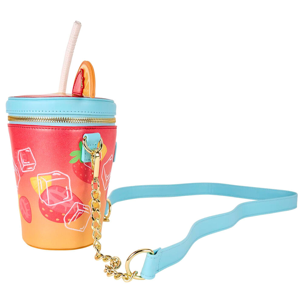 Bolso bandolera Tropical LOUNGEFLY con estampado de frutas y correa azul claro - 3