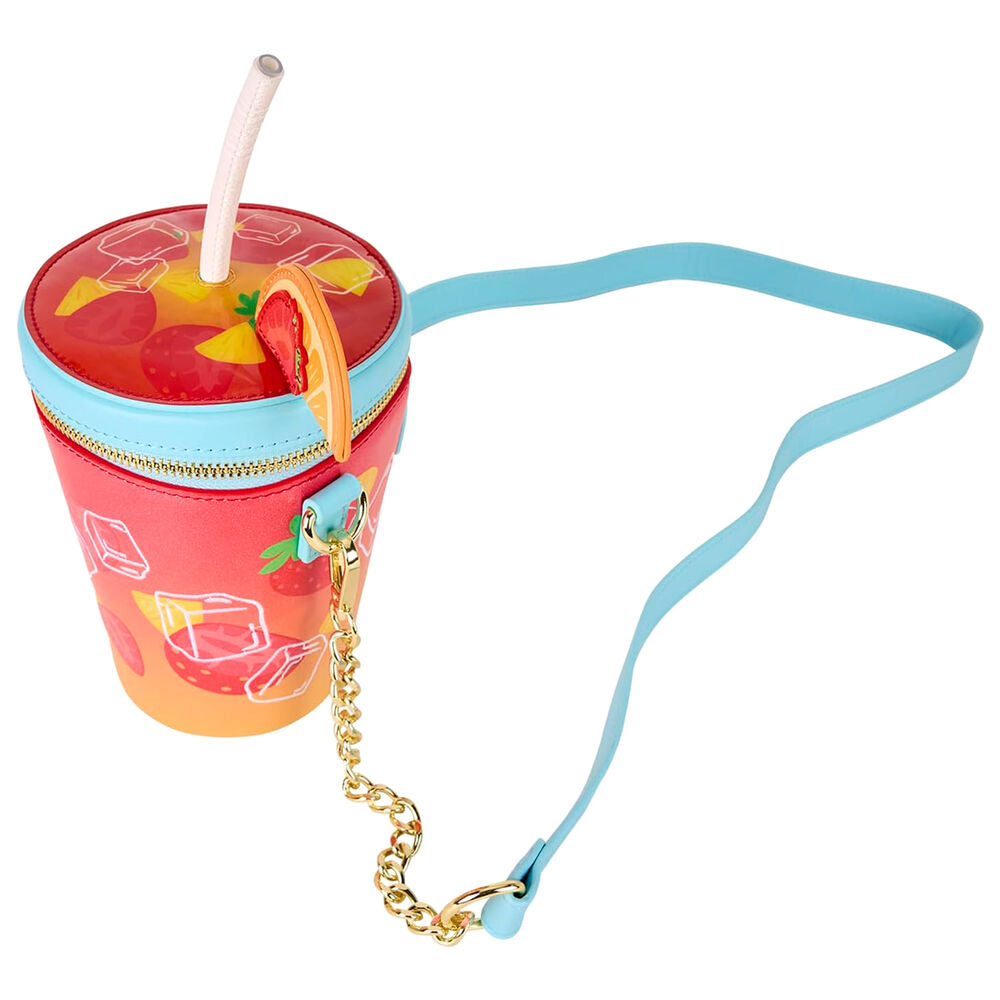 Bolso bandolera Tropical LOUNGEFLY con estampado de frutas y correa azul claro - 4
