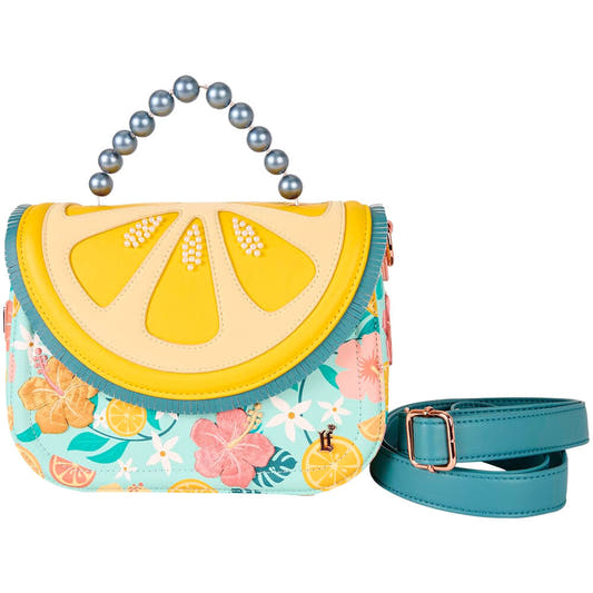 Bolso bandolera Lemon Loungefly con estampado floral y cítricos