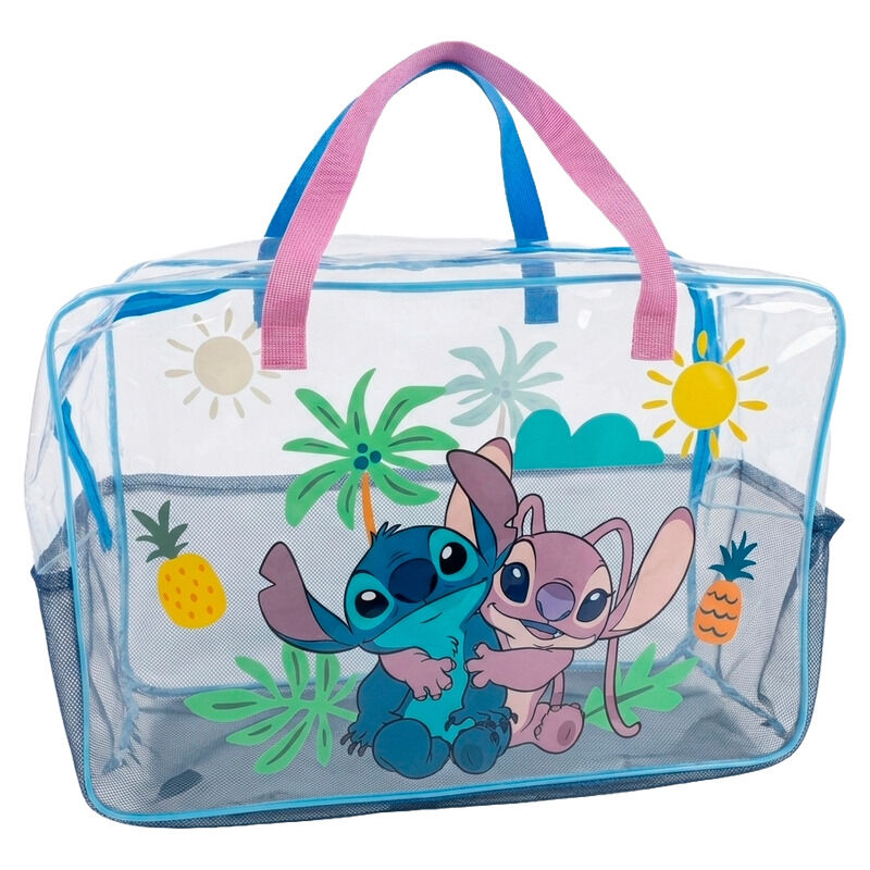 Bolsa de playa transparente Disney con Stitch y Angel