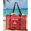 Bolsa de playa de rejilla roja con Minnie Disney