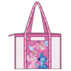 Bolsa de playa de rejilla rosa con Stitch y Angel Disney