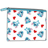 Neceser transparente de PVC con estampado de Stitch y corazones