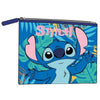 Neceser Stitch Disney azul con estampado tropical y cremallera