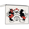 Neceser Disney de algodón con Minnie y Mickey dándose un beso