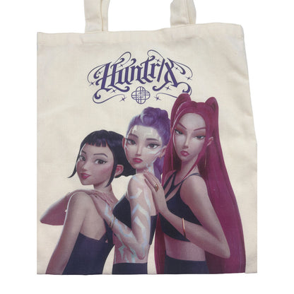 Bolsa de algodón Huntrix con ilustración de las tres guerreras de KPop Demon Hunters - 3