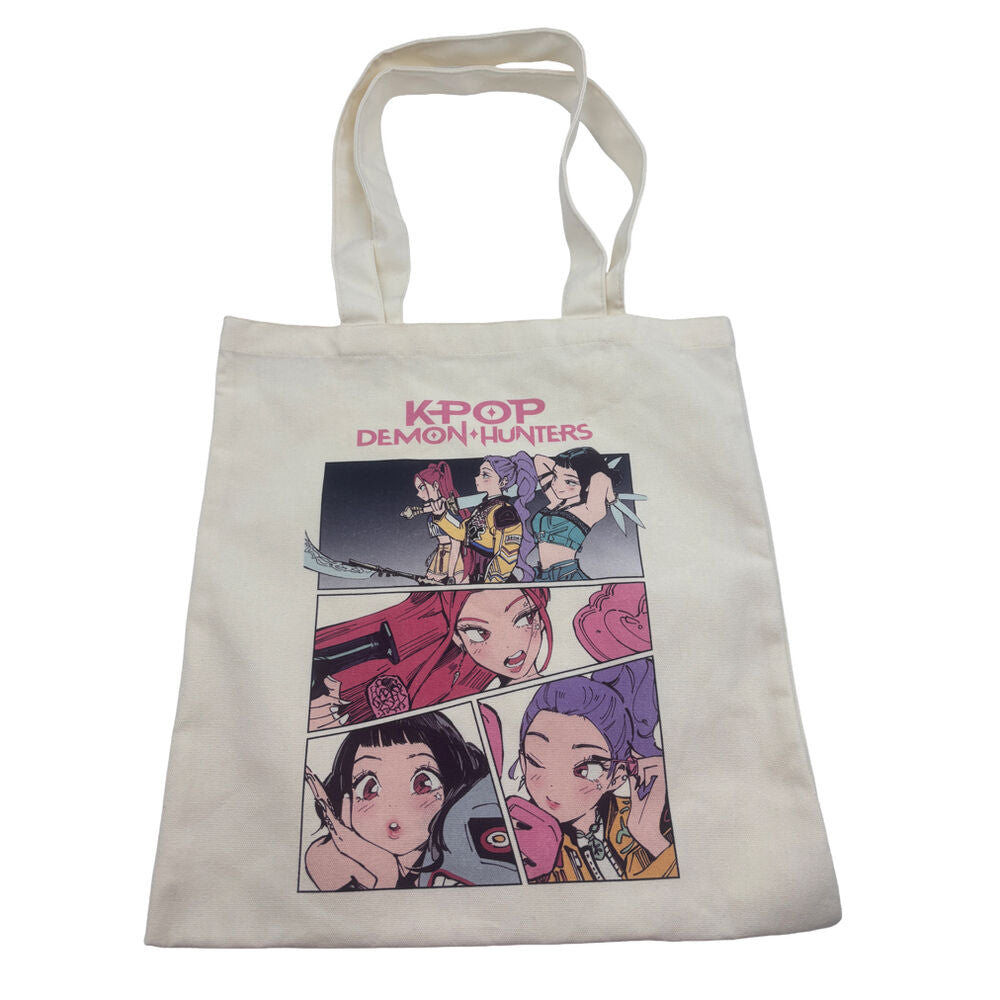 Bolsa de algodón KPop Demon Hunters con ilustraciones de las guerreras
