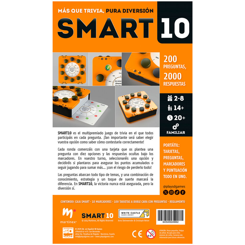 Caja naranja del juego de mesa Smart10 de SD GAMES - 3