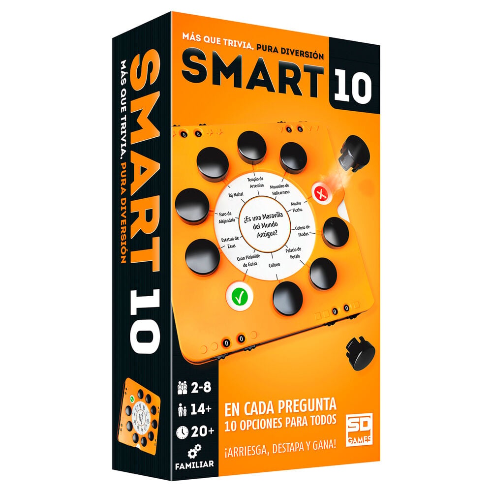 Caja naranja del juego de mesa Smart10 de SD GAMES