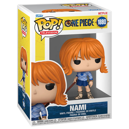 Figura Funko POP! de Nami de One Piece con pelo naranja y atuendo azul - 2