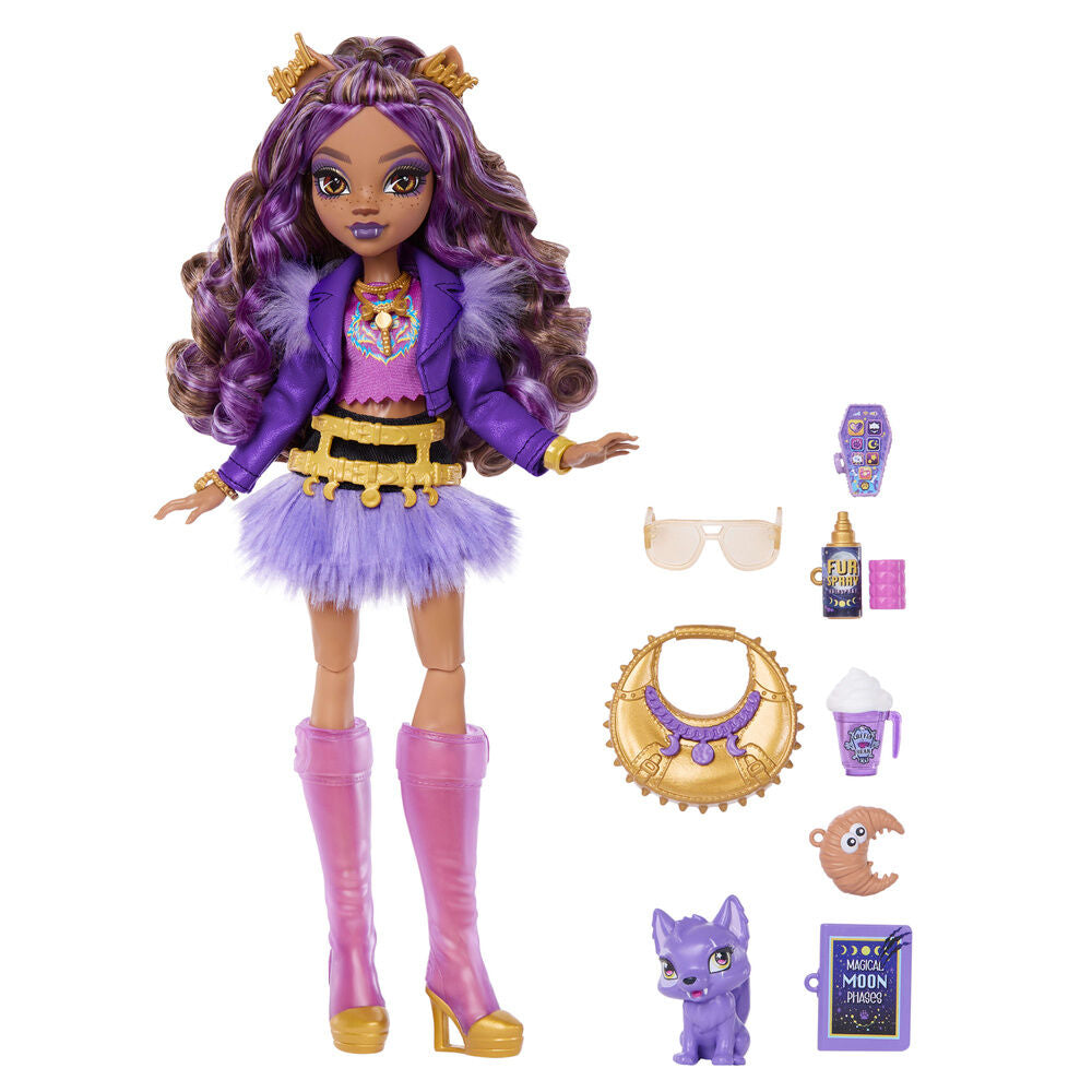 Muñeca Clawdeen Wolf Monster High con Crescent y accesorios