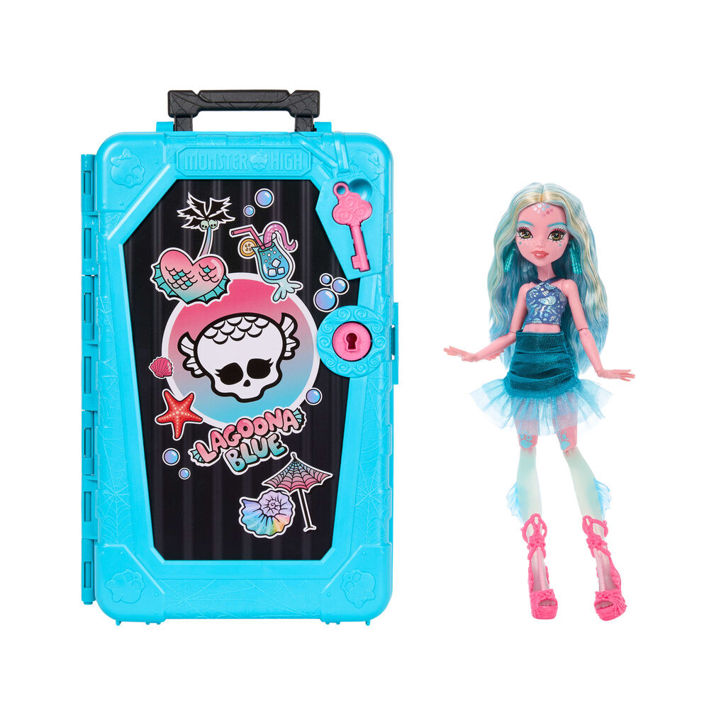 Muñeca Lagoona Blue Monster High con estuche de viaje turquesa