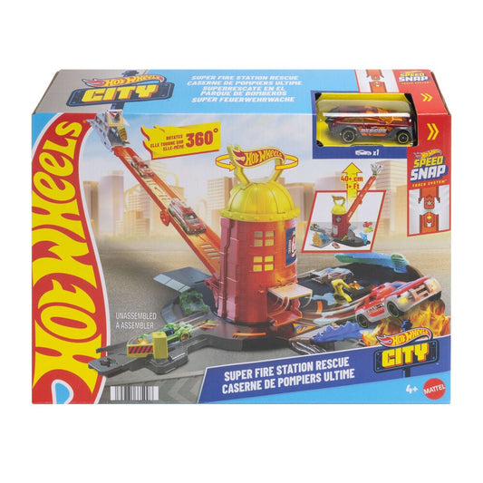 Estación de Bomberos Hot Wheels City con camión y rampas