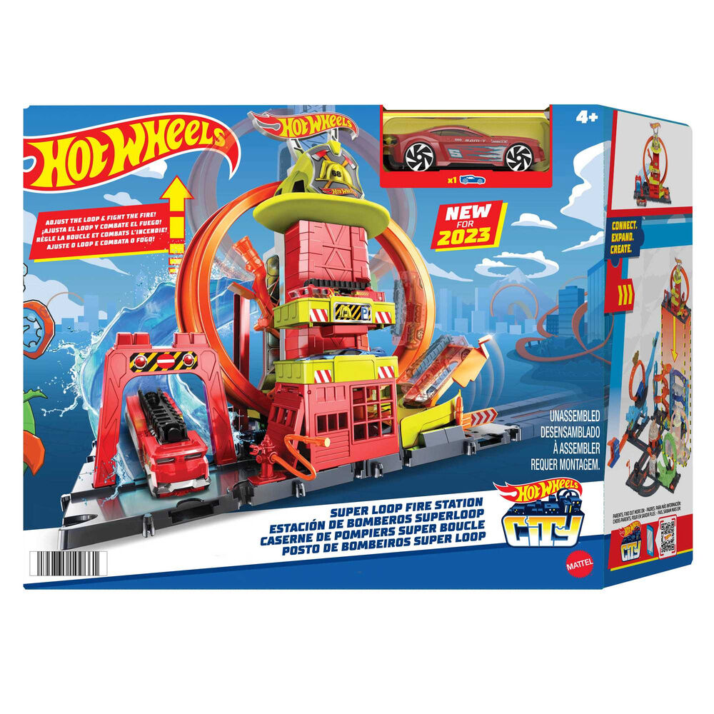 Estación de Bomberos Hot Wheels City Super Loop con camión