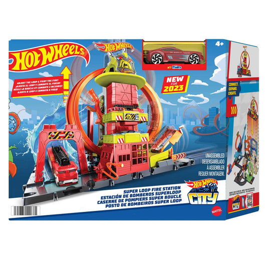 Estación de Bomberos Hot Wheels City Super Loop con camión