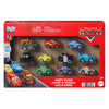 Blíster Mattel con 10 mini coches metálicos de Disney Pixar Cars