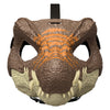 Máscara de dinosaurio Jurassic World con textura escamada y dientes decorativos