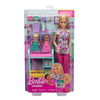 Muñeca Barbie pediatra con dos bebés, mesa de reconocimiento y accesorios