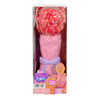 Muñeca Barbie Petal Pop Rosa Roja con diseño floral y lazo lila