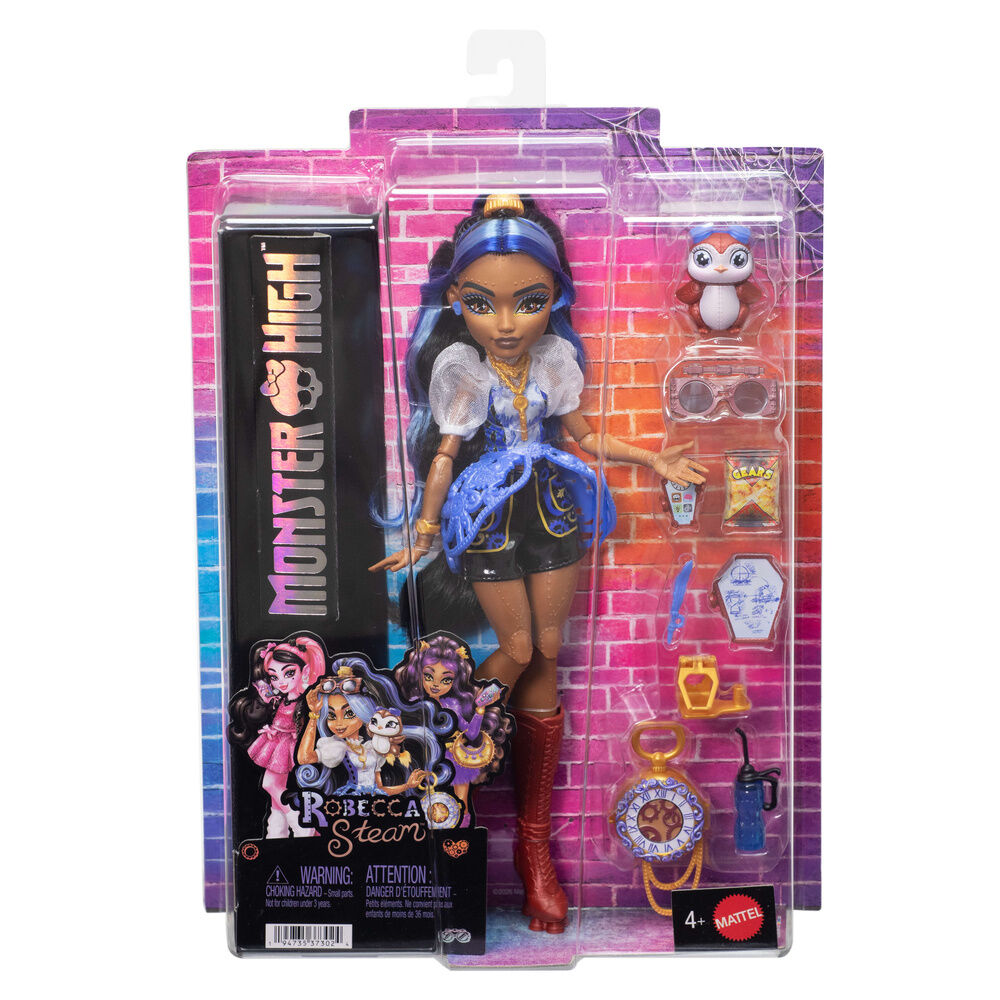 Muñeca Robecca Steam de Monster High con accesorios y Capitán Penny
