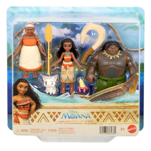 Blíster de figuras Disney Vaiana con Vaiana, Maui, Tala y Pua