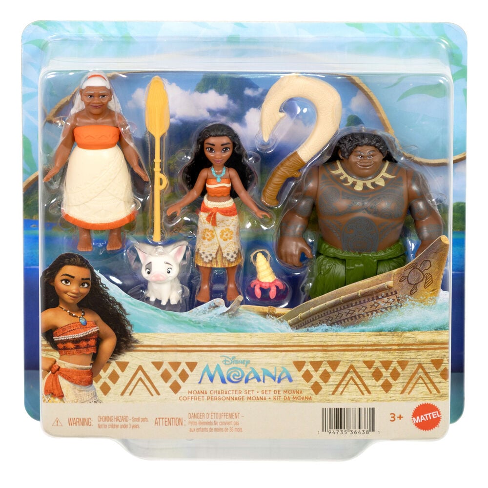 Blíster de figuras Disney Vaiana con Vaiana, Maui, Tala y Pua