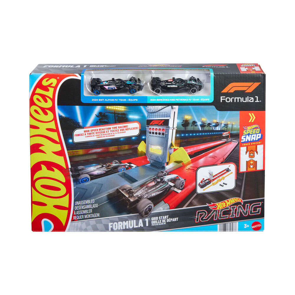 Set Hot Wheels Racing F1 con pista de salida y dos coches 1:64