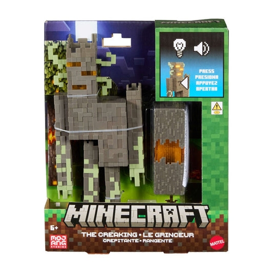 Figura de acción Minecraft El Crepitante de MATTEL con accesorio de corazón