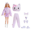Muñeca Barbie Cutie Reveal con disfraz de gatito lila y accesorios