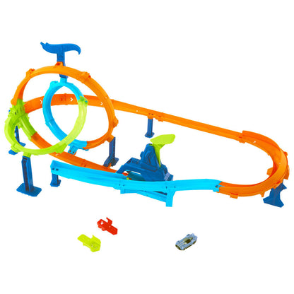 Circuito Hot Wheels Stunt Tracks Ciclón de Lanzamiento Rápido con coche incluido - 2