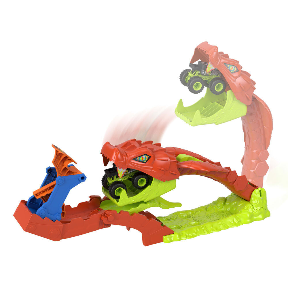 Juego Hot Wheels Monster Trucks Mordedura de Serpiente con Bone Shaker - 2
