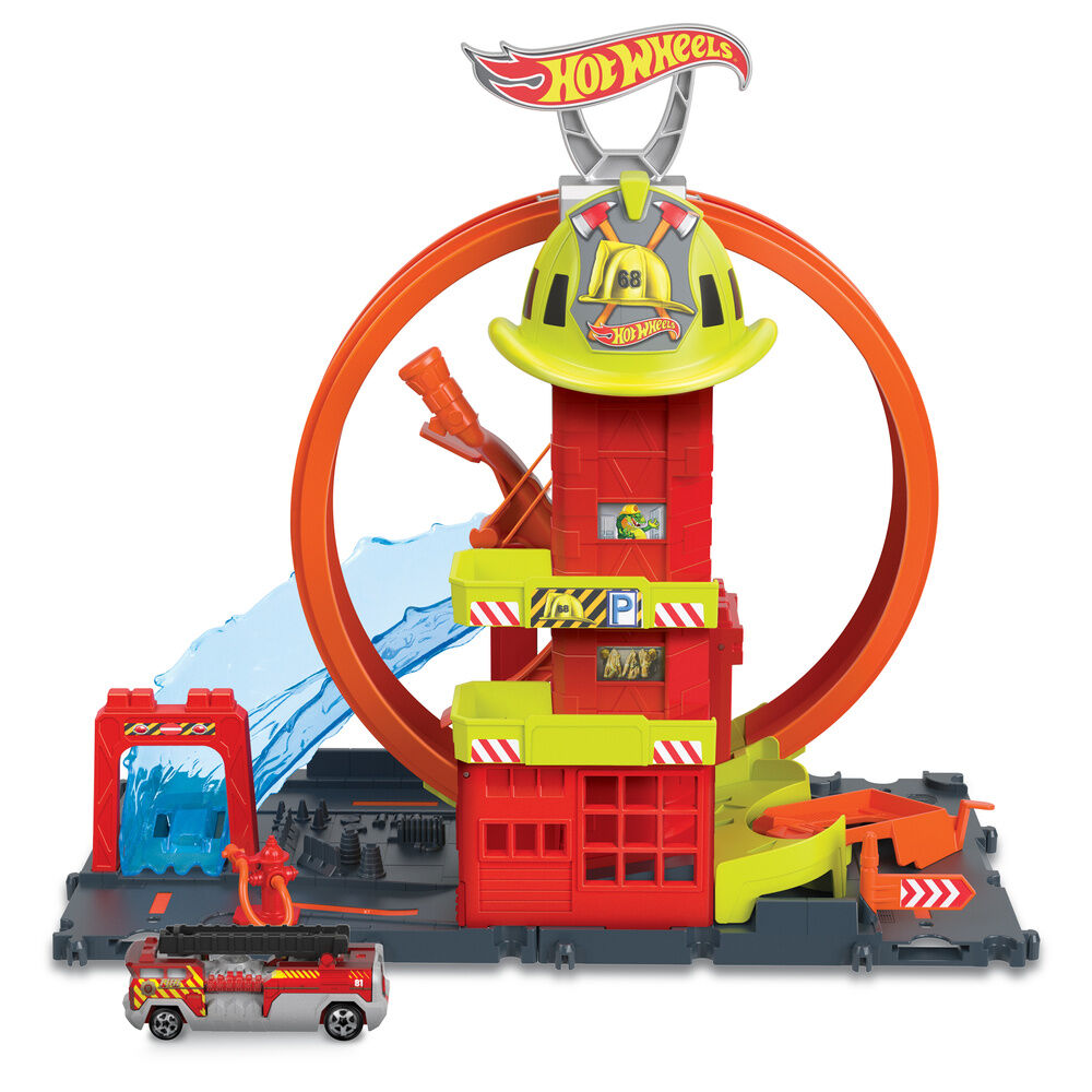 Estación de Bomberos Hot Wheels City Super Loop con camión - 2
