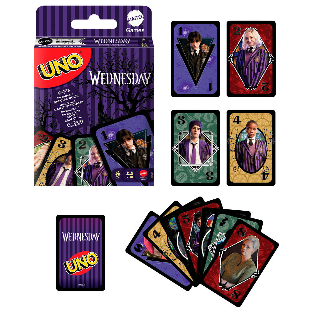 Juego de cartas UNO Miércoles Wednesday de Mattel - 3