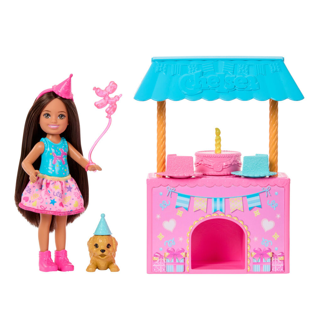 Muñeca Barbie Chelsea con perrito y conjunto de fiesta de cumpleaños - 3