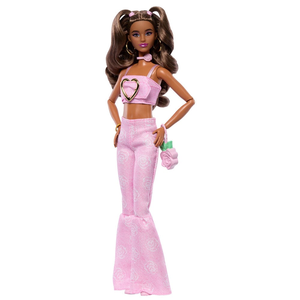 Muñeca Barbie Deluxe Style con conjunto rosa y bolso de rosa - 3