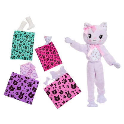 Muñeca Barbie Cutie Reveal con disfraz de gatito lila y accesorios - 3