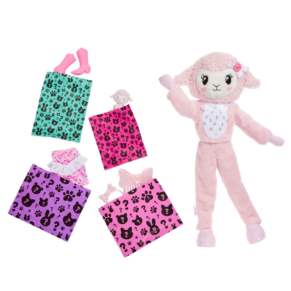 Muñeca Barbie Cutie Reveal Ovejita Rosa con disfraz y accesorios - 3