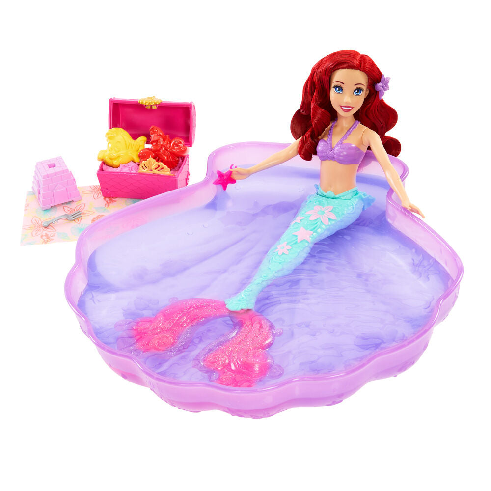 Muñeca Ariel con piscina de concha, arena moldeable y accesorios de La Sirenita Disney - 3
