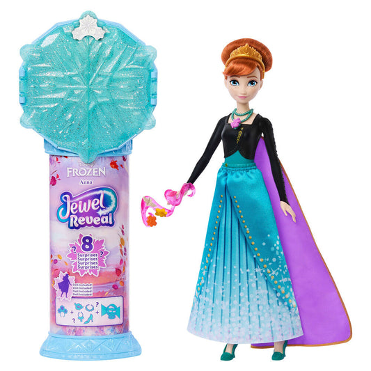 Muñeca Anna de Frozen con vestido turquesa, capa morada y accesorios - 3