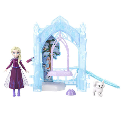 Muñeca Elsa Frozen con escondite helado y figuras de animales - 3