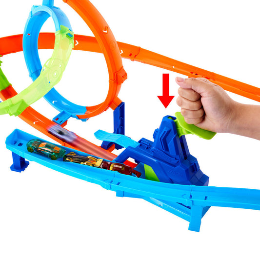 Circuito Hot Wheels Stunt Tracks Ciclón de Lanzamiento Rápido con coche incluido - 3
