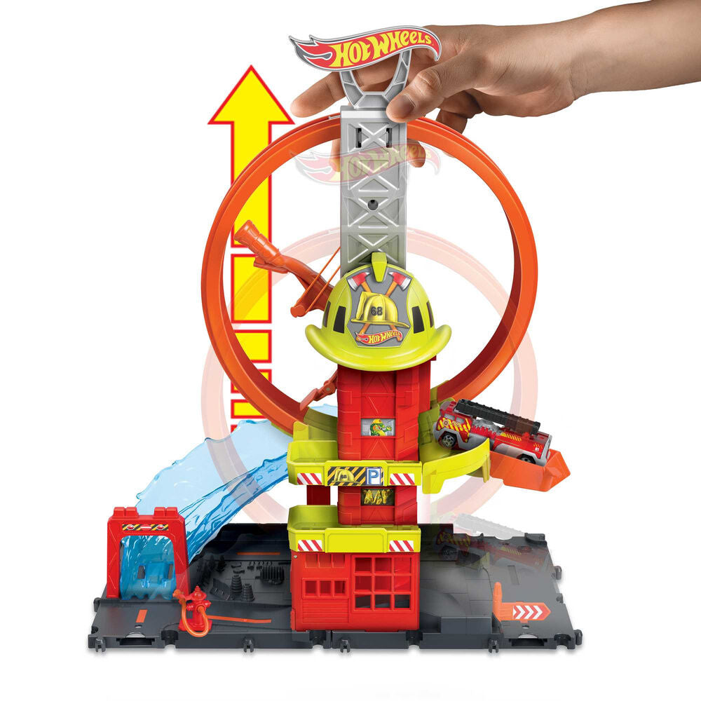 Estación de Bomberos Hot Wheels City Super Loop con camión - 3