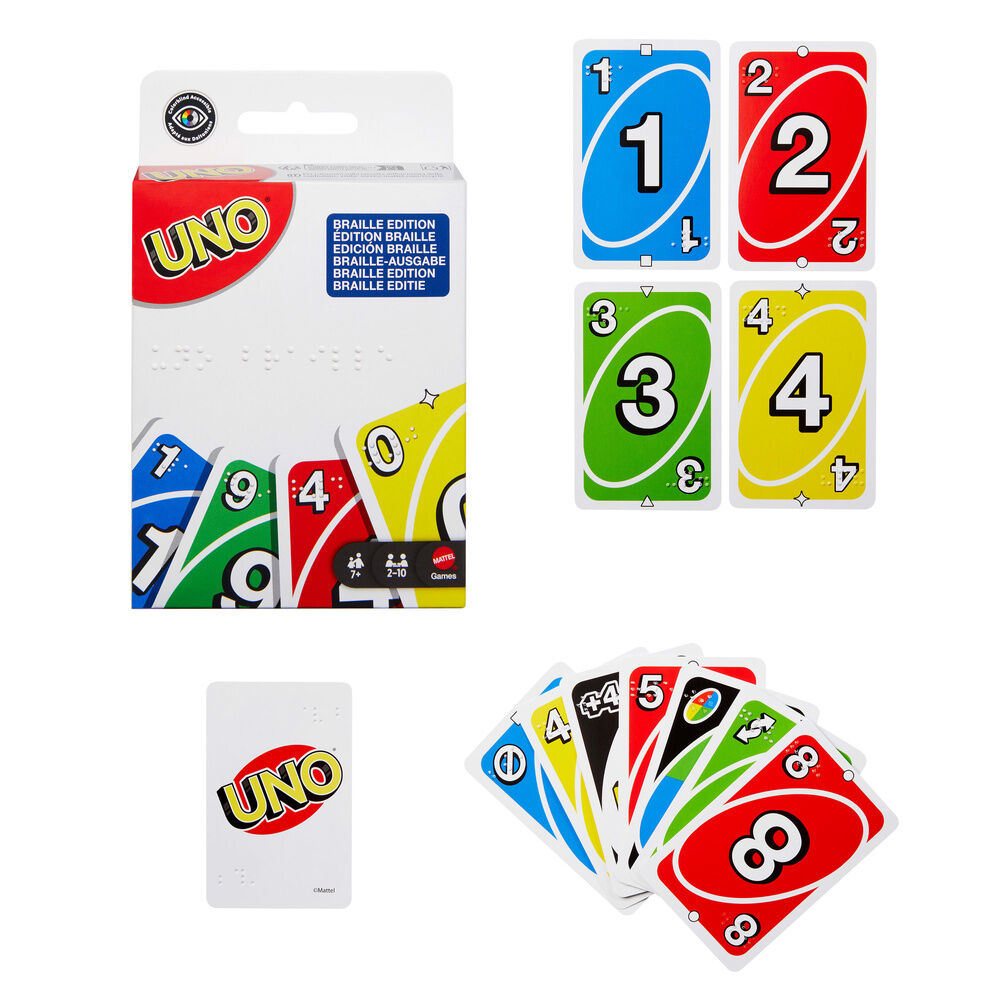 Caja del juego de cartas UNO Braille de MATTEL - 4