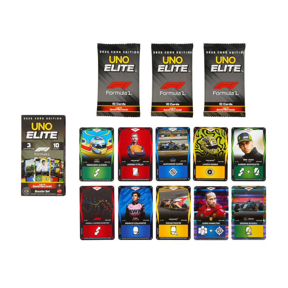 Booster pack UNO Elite Fórmula 1 con 3 packs de cartas - 4