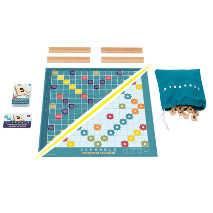 Juego de mesa Scrabble Mattel con fichas y atriles de madera - 4