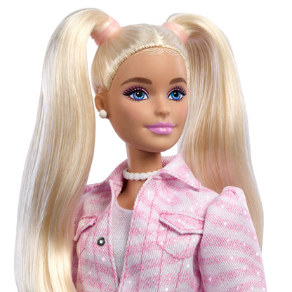 Muñeca Barbie Deluxe con chaqueta y falda vaquera rosas - 4