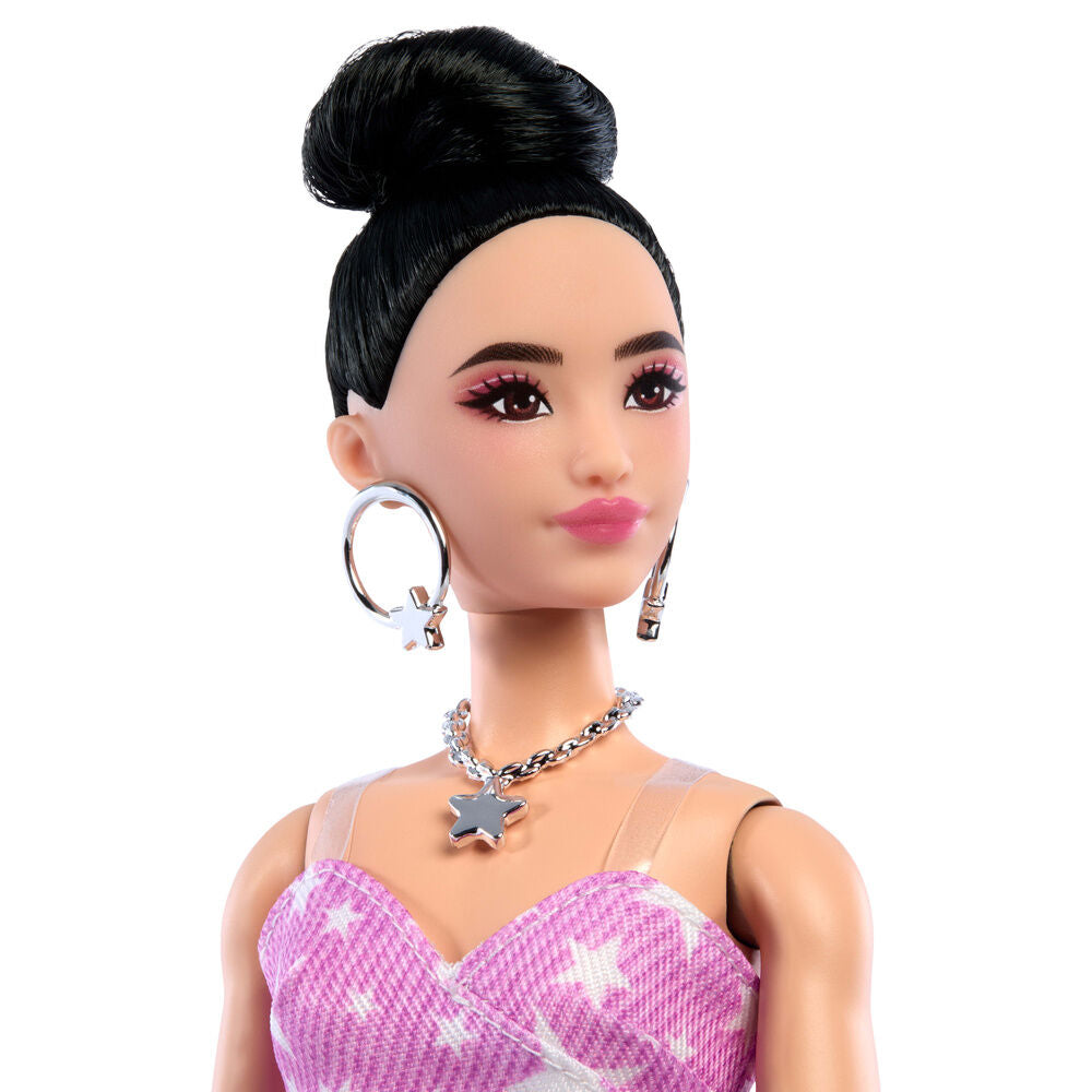 Muñeca Barbie Deluxe Style con vestido denim de estrellas y bolso - 4